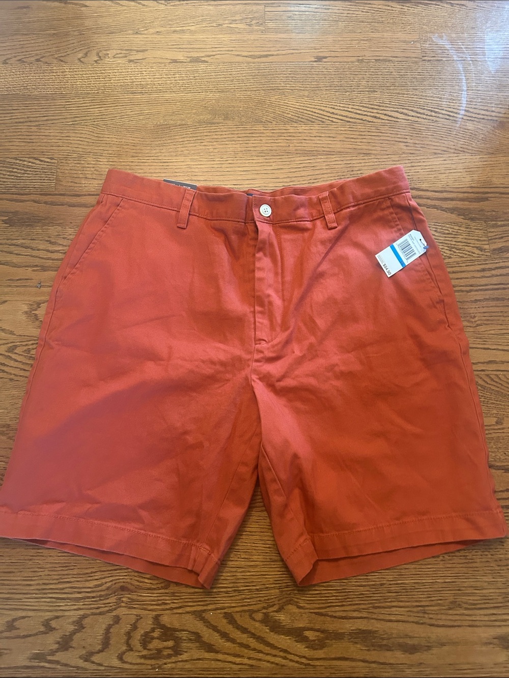 Nautica Men's Brick Red Flat-Front Chino Shorts